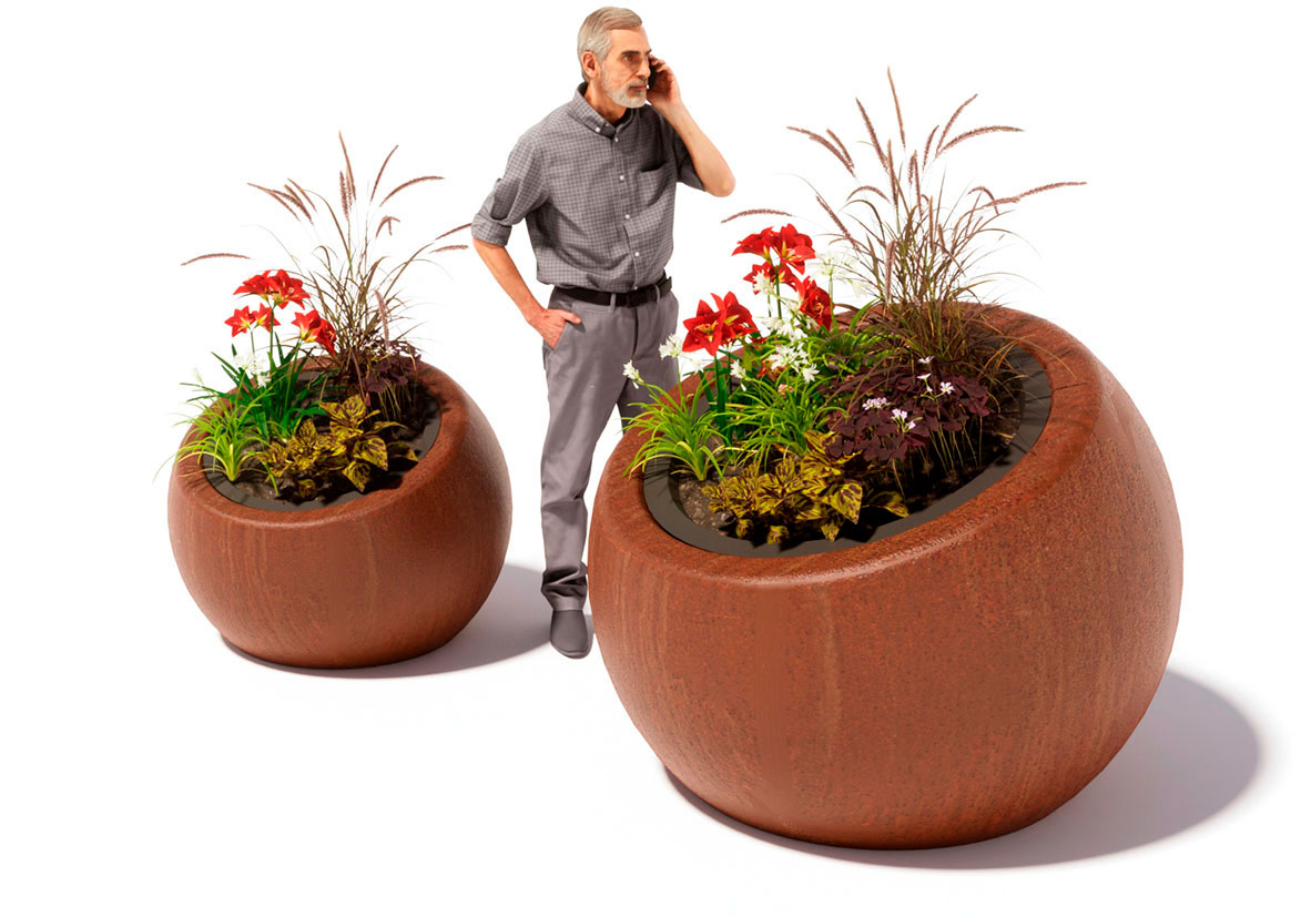 Jardinera Bola Corten