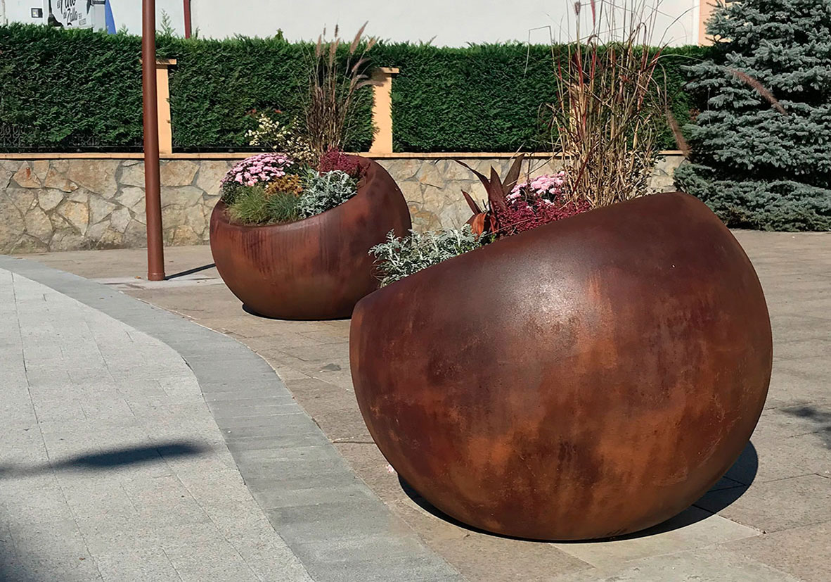 Jardinera Bola Corten