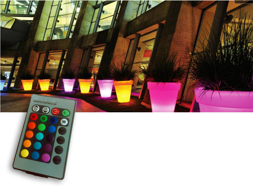 POT luminaria LED RGB Con mando a distancia
