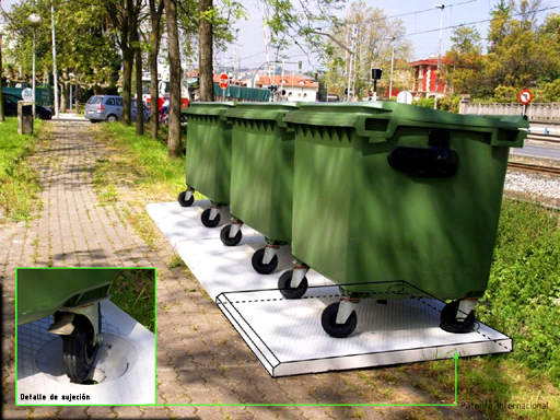 Placa para retenci�n de contenedores